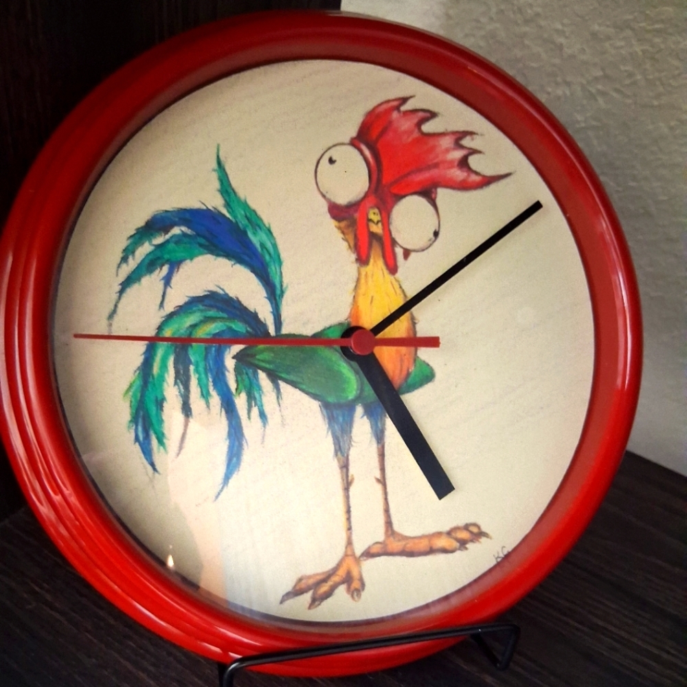 Heihei Hand Painted Working Clock